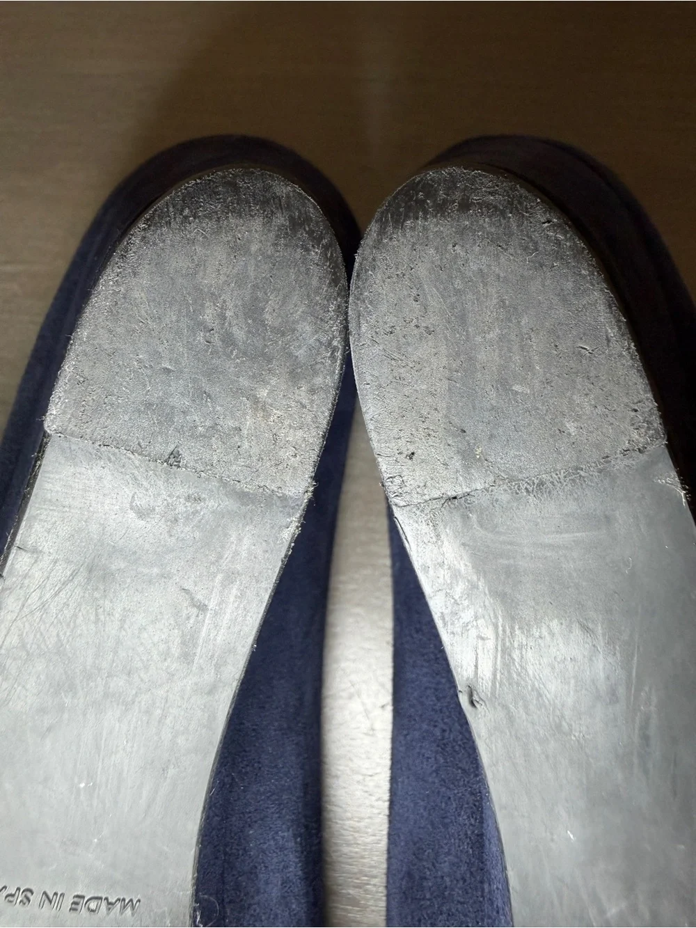 Stuart Weitzman Navy Blue Suede Wedge Pumps Round Toe Dress Shoes Spain Size 8